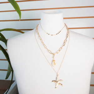 Starfish Layered Chain Necklace