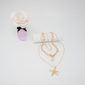 Starfish Layered Chain Necklace