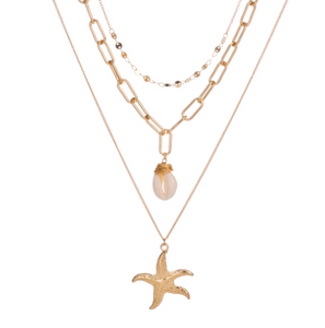 Starfish Layered Chain Necklace