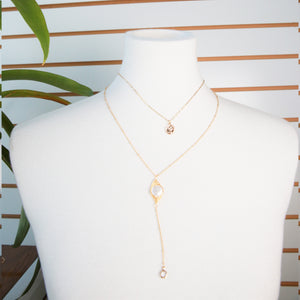 Double Layered Long Drop Necklace