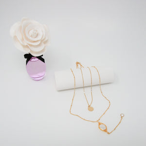 Double Layered Long Drop Necklace